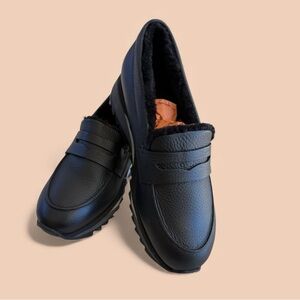 Santoni shearling lined Loafer/Sneaker